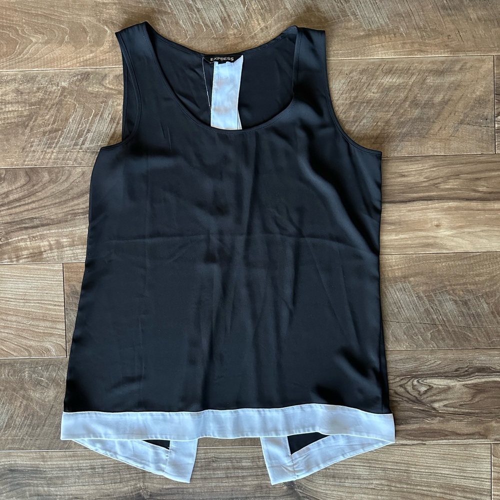 Express Black Tank Top with White Trim